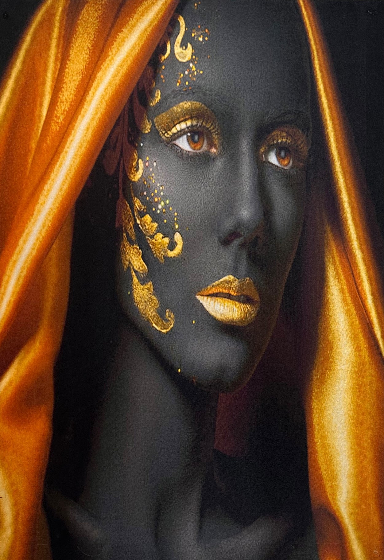Tablou Canvas cu led, Africana Senuzal, Gold